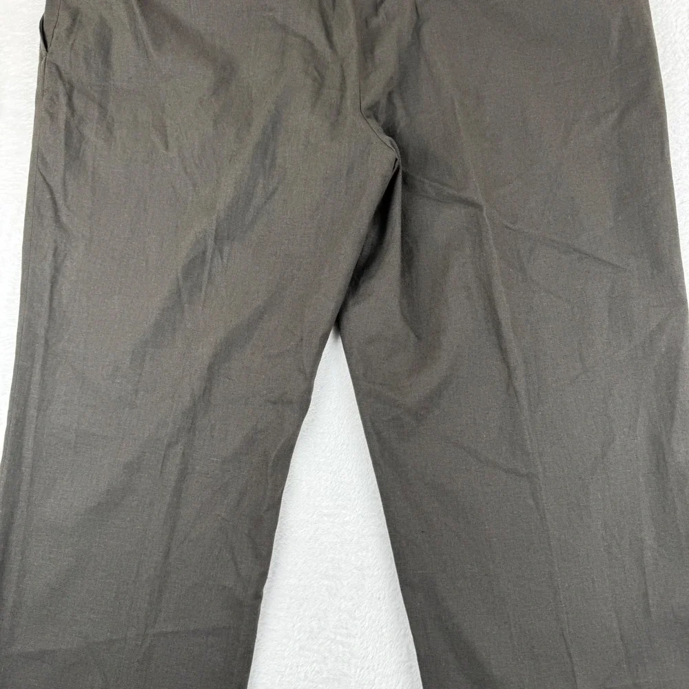 Stafford Linen Blend Trousers Mens 44x30 Brown Classic‎ Fit Flat Front Pants